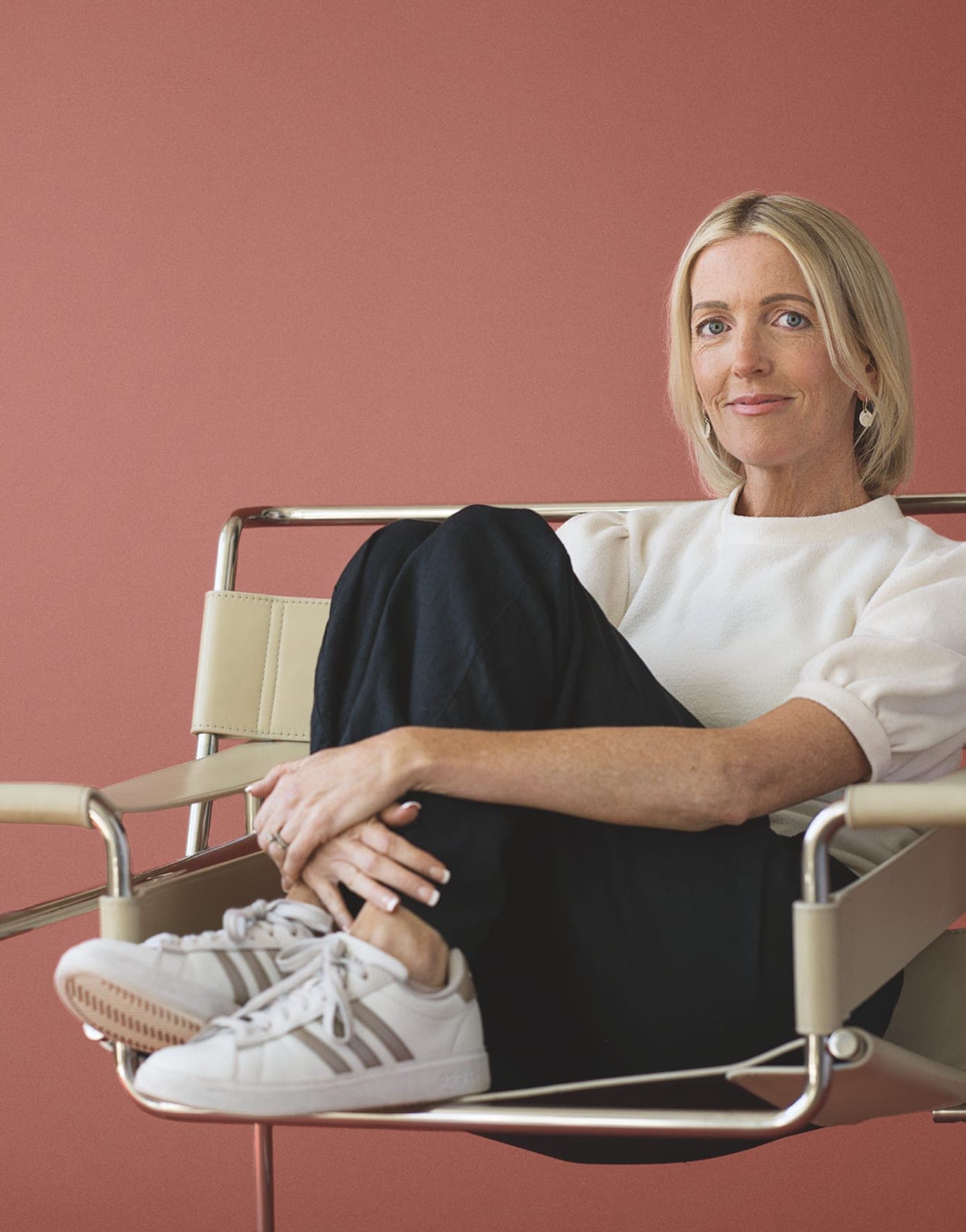 Woman sitting in a chair