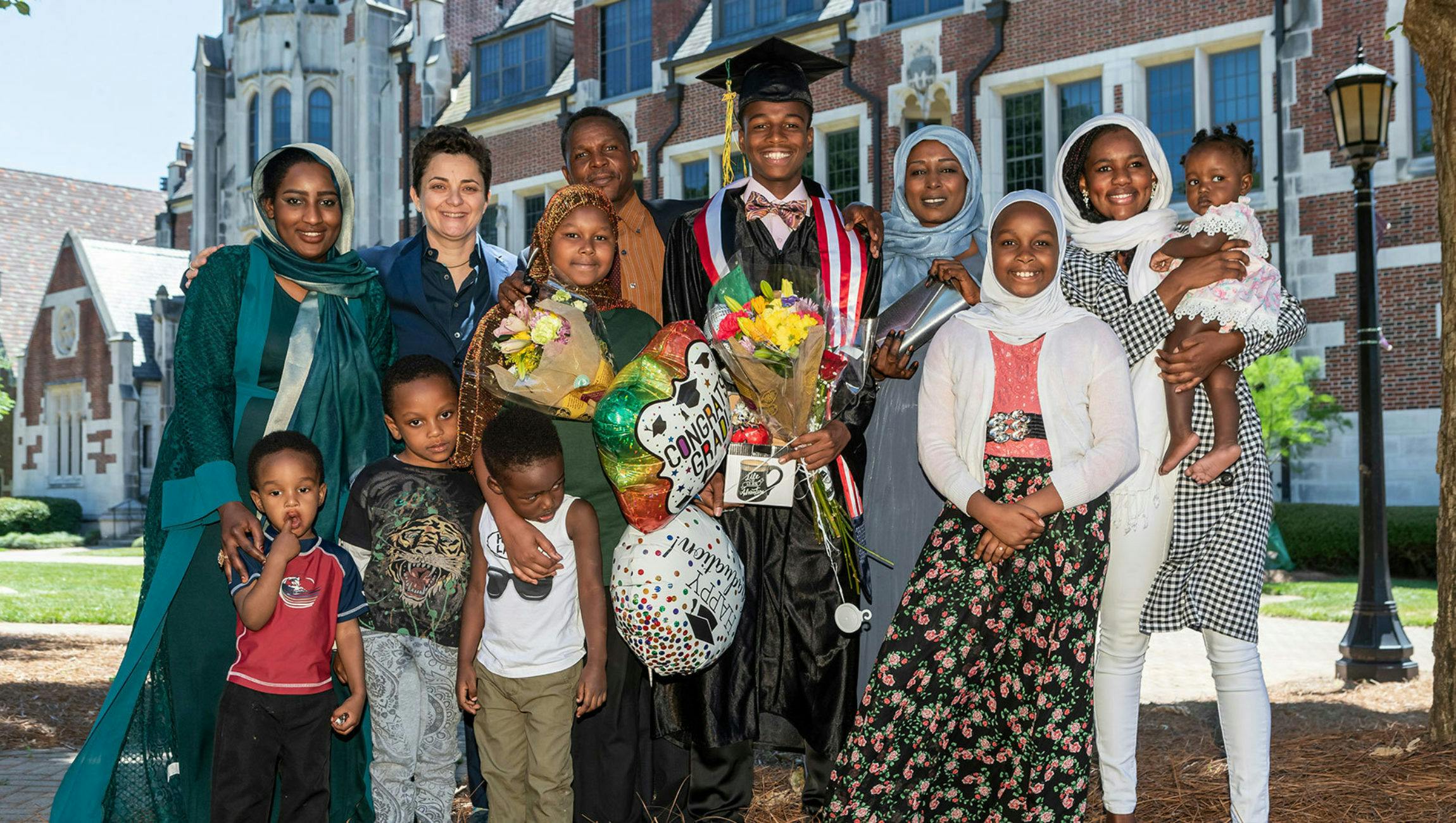 Graduating seniors and their families at the Fugees Academy in Clarkston, Georgia, in 2019. Credit: Clyde Click